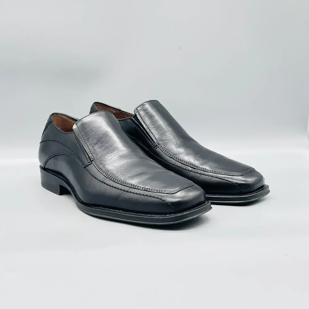 Johnston & Murphy Shoes Mens 7 Black Leather Slip On Dress Oxford Square Toe